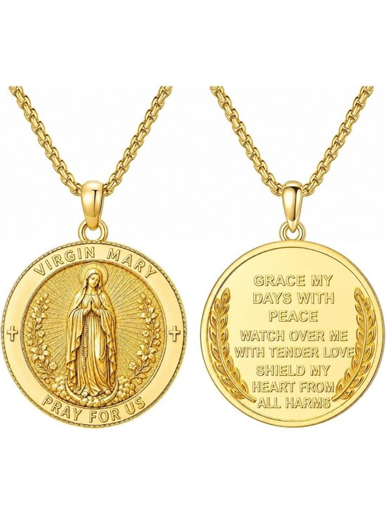 Other - 14K Gold Plated Saint Medal Necklace for Men & Women - Patron Pendant Jewelry